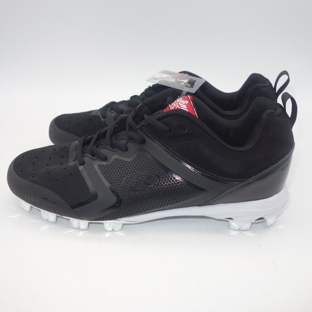NEW Rawlings Brazen Baseball Molded Cleats Black White Cool Flo Men's 7